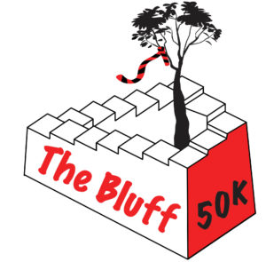 The Bluff 50K logo design by Cathi Bosco