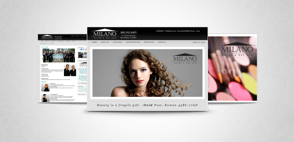 screenshots - Milano's New Web Site is LIVE!!